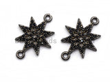 Black CZ Pave On Black Micro Pave Star Connector,Cubic Zirconia Connector,Fashion Jewelry Findings, 12x16mm, sku#A94