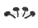 Black CZ Pave On Black Micro Pave Coconut Tree Shape Charm Beads, Cubic Zirconia Paved Coconut Tree Charm,10x19mm, sku#B103 Bestbeads&Beyond