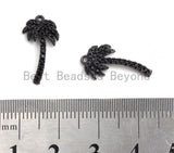 Black CZ Pave On Black Micro Pave Coconut Tree Shape Charm Beads, Cubic Zirconia Paved Coconut Tree Charm,10x19mm, sku#B103