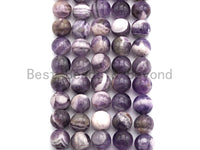 Quality Natural Amethyst Round Smooth beads, 6mm 8mm 10mm, Loose Dark Puple Gemstone Beads, 15.5 inch strand, SKU#U458/U1440