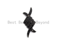 Black CZ Pave On Black Micro Pave Fish Beads/Connector for Bracelet/Necklace, Cubic Zirconia Space Connector, 9x22mm, sku#C104