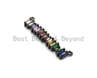 Colorful CZ Micro Pave Rainbow Bar Pendant for Necklace, 6x35mm, sku#F682