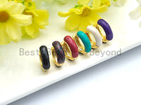 Enamel Gold Hoop Earring, Black/White/Turquoise/Red/Rainbow/Purple Huggie Earring, Color Hoops, Huggies Earrings, 5x16mm,sku#J88