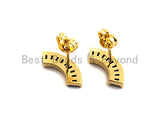 Colorful CZ Micro Pave Rainbow Shaped Earring, Earring Stud, Gold plated, Earring Findings,4x15mm,sku#J103 Bestbeads&Beyond