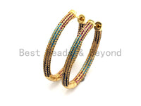 Colorful CZ Micro Pave Rainbow Large Hoop Earring, Gold Hoops earrings, Huggies Earrings,Minimal earrings,sku#J106