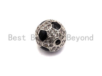10mm/12mm Cz Micro Pave Round Soccer ball Spacer Beads, CZ Pave ball beads,Gold/Silver Color, Men's Jewelry Findings, sku#N52