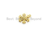 Multi Color CZ Micro Pave Snowflake Charm,Snowflake Shaped Pave Pendant, Gold plated, 14x11mm, Sku#B107