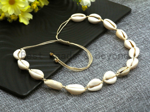 Cowrie Shell Necklace, Cowrie Shell Choker, Cowrie Necklace, Cowrie Choker, Cowrie Shell Jewelry, Seashell Necklace, SKU#V42