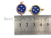 Blue Enamel Moon Star Snake Charms Pendant, Enamel Pendant,Round Enamel, Oil Drop jewelry Findings,16x20mm,sku#Z369