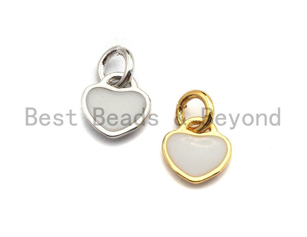 NEW Enamel Heart Pendant,Cz Micro Pave Oil Drop Heart pendant,Enamel Charm,Enamel Jewelry,7x8mm,sku#Z385