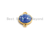 100% Natural Blue Shell Round Connector with Gold/Silver Plated Edging, Natural Blue Shell, Shell beads, 10x15mm,SKU#Z278