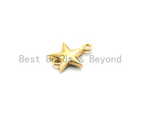 100% Natural Shell Blue Star Connector with Gold/Silver Plated Finish, Natural Shell Connector, Star Connector, 11x13mm,SKU#Z295