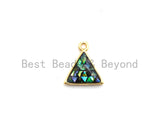 100% Natural Abalone Shell Triangle Shape Pendant/Charm, Abalone Jewelry, Shell Jewelry, Beach Jewelry,  11x12mm,SKU#Z310