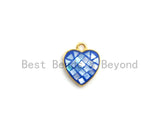 100% Natural Royal Blue Shell Heart Shape Pendant/Charm in Gold/Silver Finish, Blue Shell Charm 10x12mm,SKU#Z312