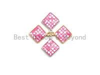 100% Natural PINK Color Shell Diamond Shape Charm, Fuchsia Color Shell Charm, Pink Shell Jewelry, 13x16mm,SKU#Z327