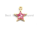 100% Natural Pink Color Five Star Shell Pendant, Pink Star Charm, Pink Shell Beads, Necklace/Bracelets Charms, 11x13mm,SKU#Z339