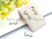 100% Natural Aqua Blue Color Five Star Shell Charm, Blue Shell Pendant, Shell Jewelry, Star shape Charm,  11x13mm,SKU#Z338