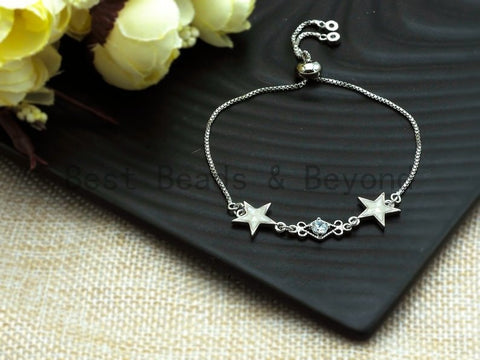 100% Natural White Pearl Shell Star Connector, Gold/Silver Plated Shell Beads, Natural Shell Charm 11x13mm,SKU#Z296
