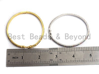 Colorful CZ Micro Pave Rainbow Thin Bangle Bracelet, Gold/Silver Thin Bracelet, Minimal Bracelet,3x54x60mm,sku#X41