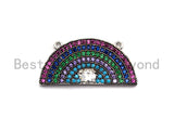 Colorful CZ Micro Pave Rainbow Shape Pendant ,13x27mm,Cubic Zirconia Rainbow Charm,sku#F863