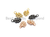 CZ Micro Pave Leaf Shape Charm Pendant for Necklace/Bracelet, Cubic Zirconia Pendant,9x14mm,sku#Y195