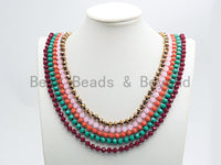 2019 NEW Summer COLORS 60" Extra Long Hand Knotted Crystal Necklace, Double Wrap Necklace, 5x8mm Rondelle Crystal Beads, SKU#D36