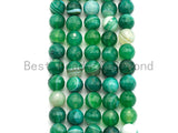 High Quality Faceted Green Banded Agate beads, 6mm/8mm/10mm/12mm Green Agate Gemstone beads, Natural Agate Beads, 15.5inch strand, SKU#U447 BestbeadsbeyondUS