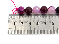 High Quality Faceted Purple Banded Agate beads, 6mm/8mm/10mm/12mm Violet Agate Gemstone beads, Natural Agate Beads,15.5inch strand, SKU#U451