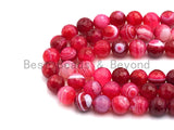 High Quality Faceted Red Banded Agate beads, 6mm/8mm/10mm/12mm Red Agate Gemstone beads, Natural Agate Beads, 15.5inch strand, SKU#U452