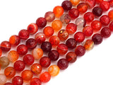 High Quality Faceted Red Banded Agate beads, 6mm/8mm/10mm/12mm Orange Agate Gemstone beads, Natural Agate Beads, 15.5inch strand, SKU#U456