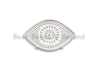 Rainbow Clear CZ Micro Pave Evil Eye Pendant, Cubic Zirconia Pendant,25x40mm, sku#F707