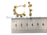 Colorful CZ Micro Pave Cuff Earring, Dangle earrings, Gold plated, Earring Findings, Minimalist earrings, 4x25mm,sku#J104