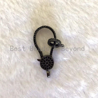 1PC CZ Clear Micro Pave Lobster Clasp with Jumping Ring Clasp, Fine Jewelry Clasp, Designer Clasp,  28x12mm,sku#H39