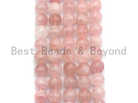 Quality Natural Faceted Rose Quartz, 6mm/8mm/10mm/12mm Round Faceted Rose Quartz, Natural Gemstone Beads, sku#U477