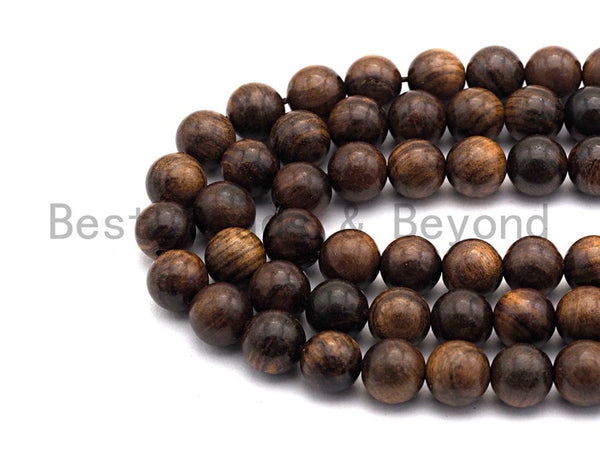 Natural Smooth Round Wood beads, 6mm/8mm/10mm/12mm Natural Brown Wood beads, Natural  Wood Grain Beads, 15.5inch strand,SKU#U468