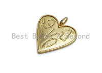 Large Cz Micro Pave Heart With LOVE Pendant,Cubic Zirconia Pendant/Charm,Gold/Black/Silver/Rose Gold,41mm, sku#F630
