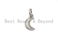 NEW Enamel Crescent moon Pendant,Cz Micro Pave Oil Drop Moon pendant,Enamel Charm,Enamel Jewelry,6x10mm,sku#Z387 BestbeadsbeyondUS