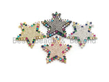 Colorful CZ Clear Micro Pave Star Pendant,Five Star Shaped Pave Pendant,Gold/Rose Gold/Silver/Gunmetal plated,29x31mm, Sku#F716