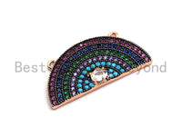 Colorful CZ Micro Pave Rainbow Shape Pendant ,13x27mm,Cubic Zirconia Rainbow Charm,sku#F863