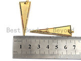 CZ Colorful Micro Pave Flat Triangle Gold Pendant, Triangle Shaped Pave Pendant, Gold plated, 14x48mm, Sku#F875