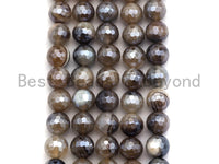Mystic Plated Natural Faceted Plated Agate beads, 6mm/8mm/10mm/12mm Natural Brown Agate Beads, 15.5inch strand, SKU#U473