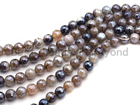 Mystic Plated Natural Faceted Plated Agate beads, 6mm/8mm/10mm/12mm Natural Brown Agate Beads, 15.5inch strand, SKU#U473