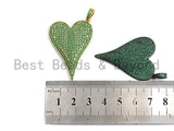 CZ Green Micro Pave Large Heart Pendant, Heart Shaped Pave Pendant, Gold/Rose Gold/Silver/Gunmetal plated, 30x41mm, Sku#X53 BestbeadsbeyondUS