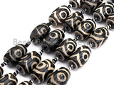 1pc/12pc Natural Tibetan Agate Barrel Eye Beads, Black White Dzi Eye beads, Barrel Agate Oval Beads, 15x22mm,sku#U495