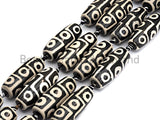 1pc/8pc Natural Tibetan Agate Barrel Beads, Black White Dzi Drum Beads, Tibetan Dzi Beads, 12x30mm, sku#U506 BestbeadsbeyondUS