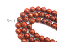 Quality Natural Red Jasper, 6mm/8mm/10mm/12mm Round Faceted Jasper beads, 15.5" full strand, sku#U524