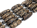 1pc/10pcs Natural Tibetan Agate Beads, Ancient Tibetan Long Oval beads, Dzi Agate Beads, 12x30mm, sku#U537