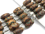 1pc/13pcs Natural Tibetant Agate beads, Ancient Tibetan Barrel Shape Beads, Dzi Eye Agate beads, 15x20mm, sku#U556 Bestbeads&Beyond