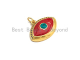 Enamel Evil Eye Charm, Red Black White eye pendant, Enamel eye charm, Protection eye charm, 21x16mm,sku#Z411