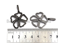 CZ Micro Pave Hollow Out Flower Shaped Pendant/Charm, Cubic Zirconia Pendant Charm,28x31mm,sku#F912